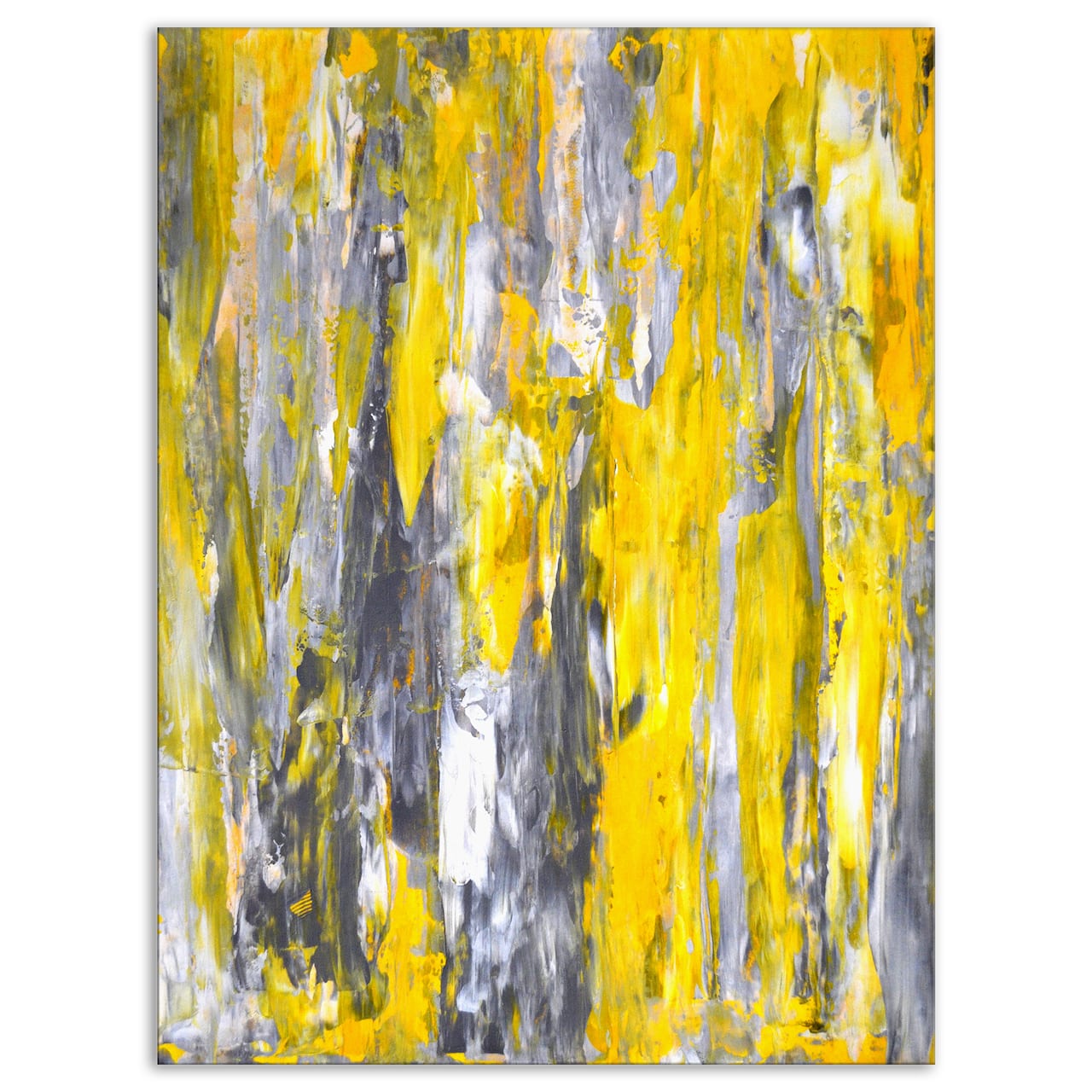 Designart - Grey and Yellow Abstract Pattern - Abstract Canvas Print